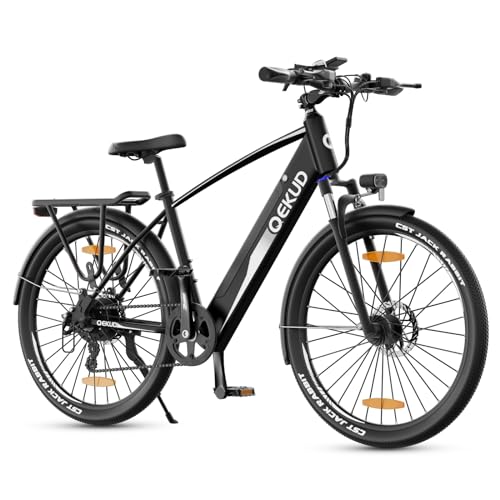 Delgeo 27M204 Elektrische fiets, 27,5 inch trekkingfiets, e-City fiets met 36 V 12,5 Ah Li-ion accu, bereik tot 100 km in hybride modus, 250 W motor, EU-conform, met app