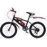 simimasen 20 inch mountainbike, 6 versnellingen mountainbike voor jongens en meisjes, mountainbike, de ideale keuze (rood)