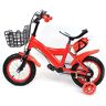 Jolre 12 inch kinderfiets, jongens- en meisjesfiets, kinderfiets met steunwielen, stadsfiets, outdoor kinderfiets met opbergmand en waterfles, rood.