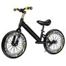 HWF Loopfiets Loopfietsje Groot kind Loopfiets met 16-inch rubberen wielen, Lichtgewicht aluminium Geen pedaal Loopfietsen voor hoogte 118-150 cm, 8-12 jaar oud (Color : Black)