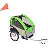 vidaXL Fietstrailer 30 kg grijs en groen