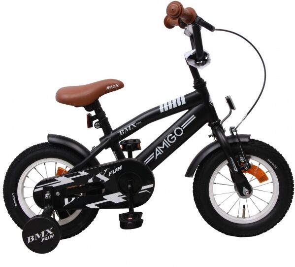 AMIGO BMX Fun 12 Inch 21 cm Jongens Terugtraprem Matzwart