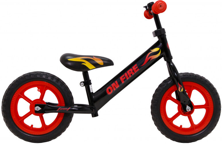 AMIGO loopfiets On Fire 12 Inch Jongens Zwart