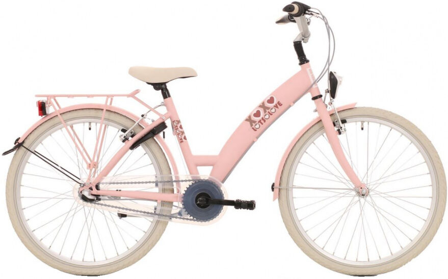 Bike Fun Lots of Love 24 Inch 39 cm Meisjes 3V V Brakes Roze/Wit