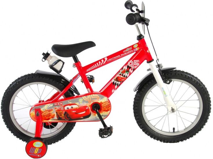 Disney Cars jongensfiets 16 Inch 25,4 cm Jongens Knijprem Rood