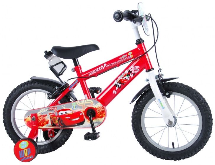 Disney Cars kinderfiets 14 Inch 23,5 cm Jongens Knijprem Rood