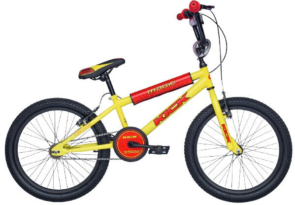 Magic BMX Kick 16 Inch 25,4 cm Junior Knijprem Geel/Rood