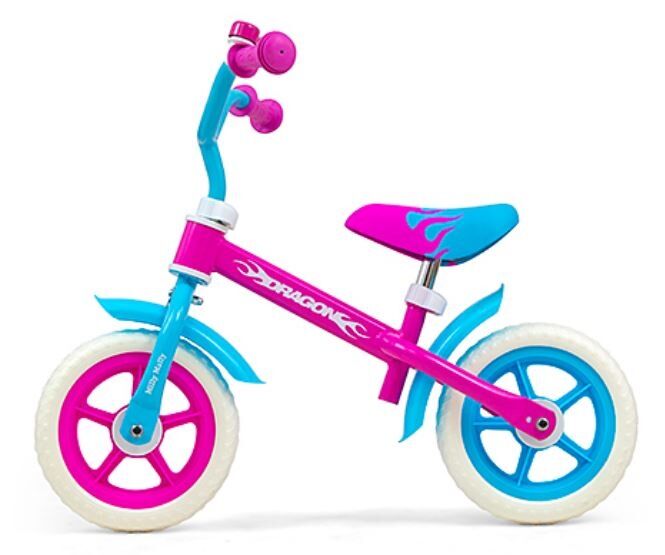 Milly Mally loopfiets Dragon 10 Inch Junior Roze/Blauw