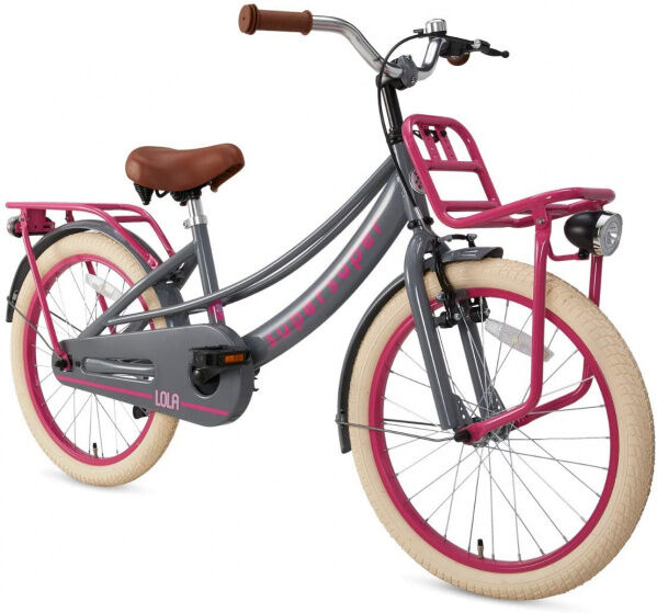 Supersuper Lola 20 Inch 31,75 cm Meisjes V Brakes Roze/Grijs