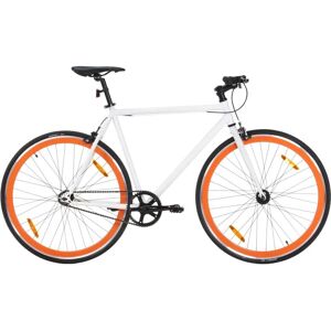 vidaXL Fastnavsykkel hvit og oransje 700c 51 cm