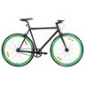 vidaXL Bicicleta de mudanças fixas 700c 59 cm preto e verde