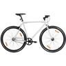 vidaXL Bicicleta de mudanças fixas 700c 51 cm branco e preto