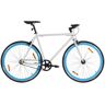 vidaXL Bicicleta de mudanças fixas 700c 55 cm branco e azul