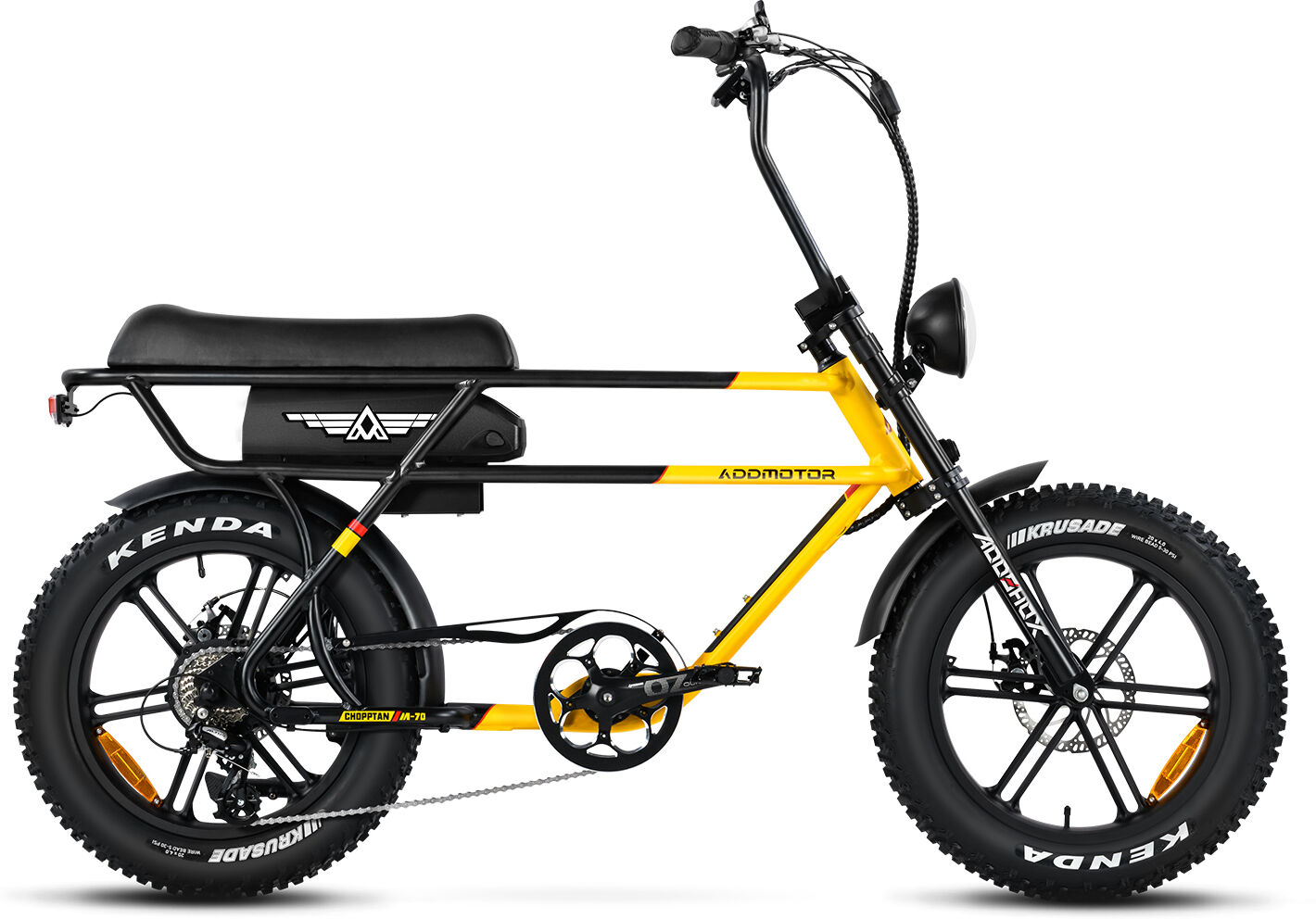 Addmotor Retro moped  Cruiser Electric Bike 2023, Ebike FatTire Designed for City, 750W Motor, 48V*20AH Battery, Yellow