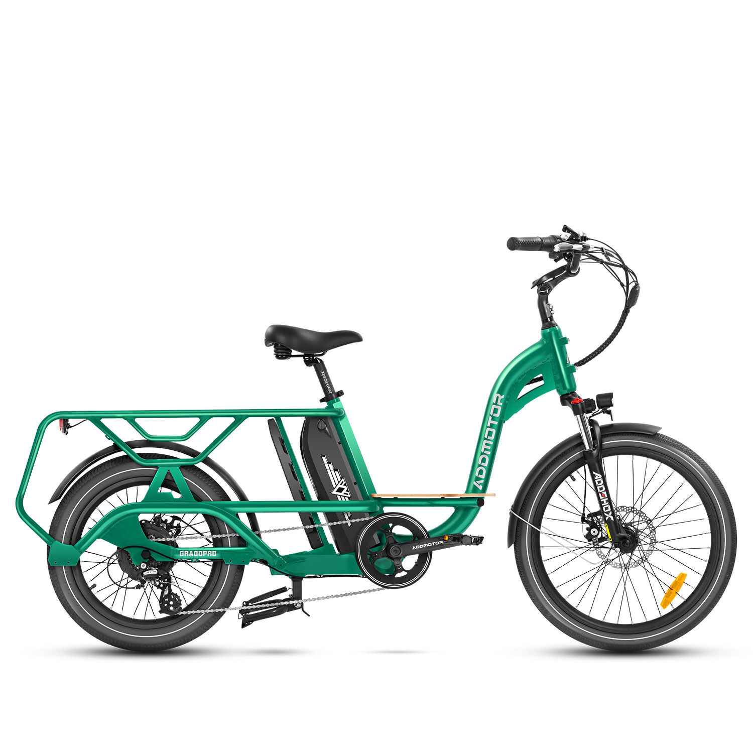 Addmotor Graoopro Electric Bike   Best Dual Battery Cargo Electric Bicycle   Adults 750W Rear Motor Ebikes   Green + Single-Battery