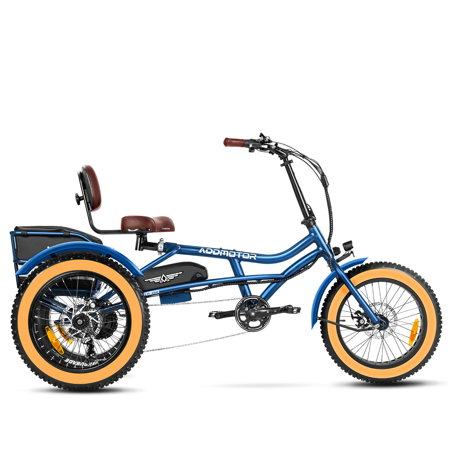 Addmotor Arisetan II M-360 Adult Semi-Recumbent Fat Tire Electric Trike 2024 Version, Blue