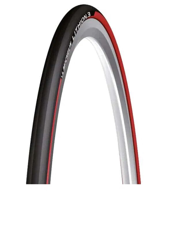 Michelin Lithion 3  Performance Line 700x25C (25-622)  Bande de roulement noir, flancs rouge Tubetype  Grip Compound