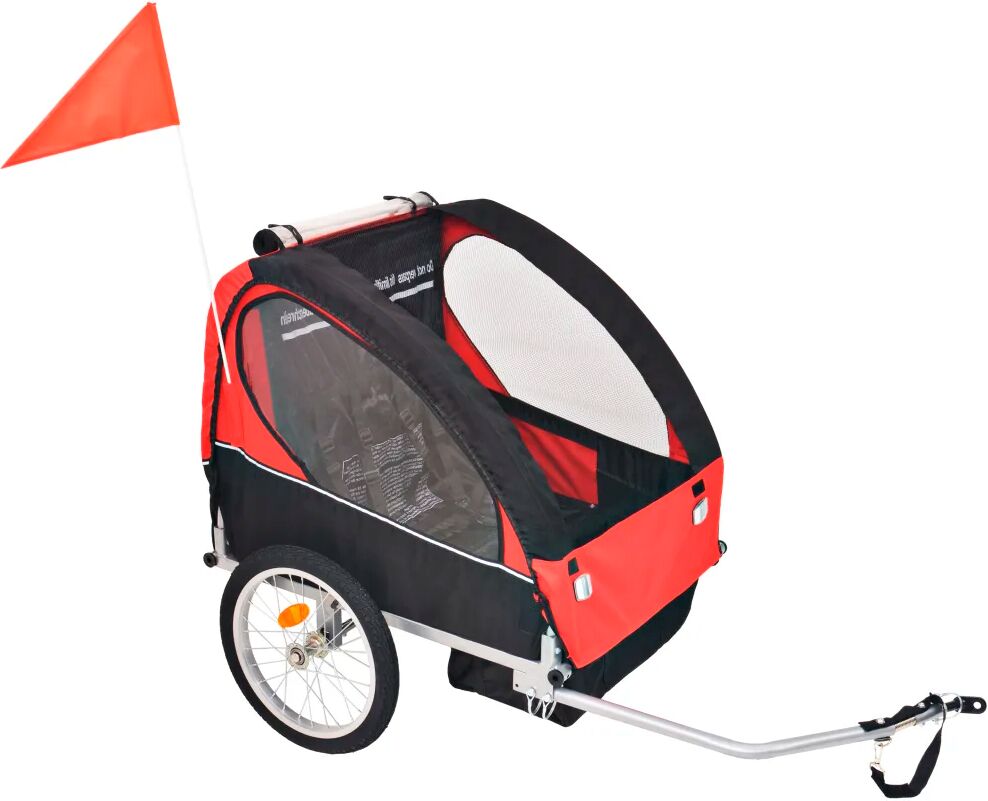 vidaXL Remorque de vélo pour enfants rouge et noire 30 kg