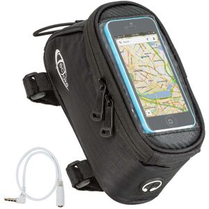 tectake Fahrradtasche mit Rahmen-Befestigung für Smartphones - 18 x 8,5 x 8,5 cm, schwarz