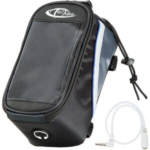 tectake Fahrradtasche mit Rahmen-Befestigung für Smartphones - 20,5 x 10 x 10,5 cm, schwarz/grau/blau