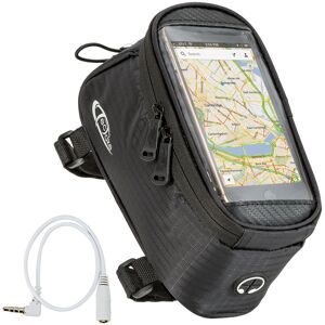 tectake Fahrradtasche mit Rahmen-Befestigung für Smartphones - 20,5 x 10 x 10,5 cm, schwarz