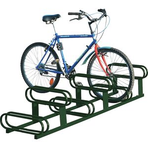 PROCITY Fahrradständer höhenversetzt, 6 Stellplätze, moosgrün