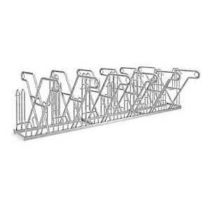 Anlehnparker WSM, 2-seitig, für Reifen bis B 55 mm, B 3240 x T 390 x H 800 mm, Stahl verzinkt, 12 Einstellplätze