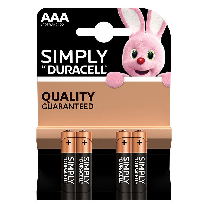 Duracell Simply Batterien AAA Micro LR03 Alkaline im 4er-Pack