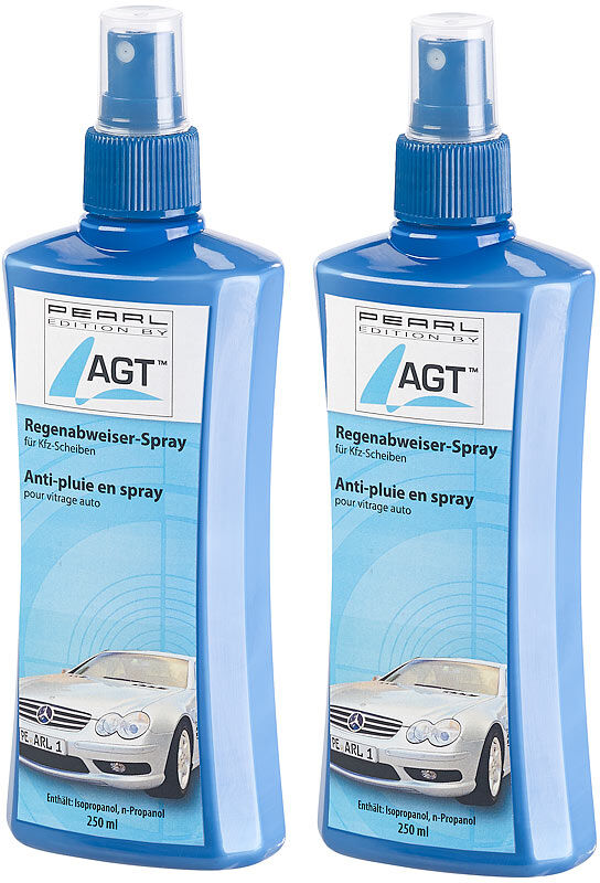 AGT 2er-Set Regenabweiser-Spray für Kfz-Scheiben, je 250 ml