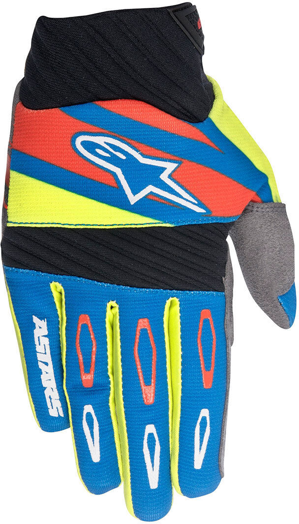 Alpinestars Techstar Factory Motocross Handschuhe XL Rot Blau Gelb