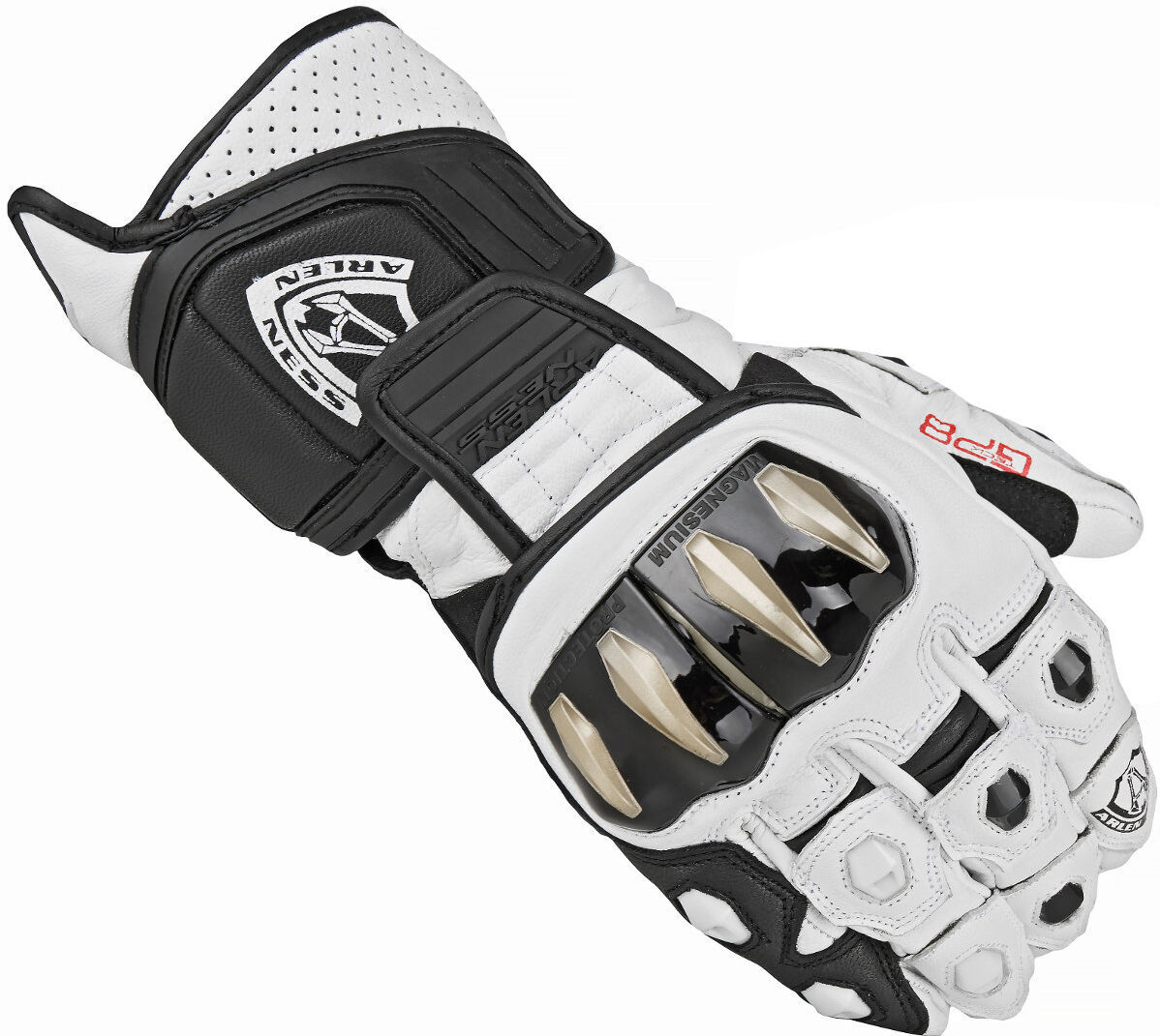 Arlen Ness Yakun Motorradhandschuhe XS Schwarz Weiss