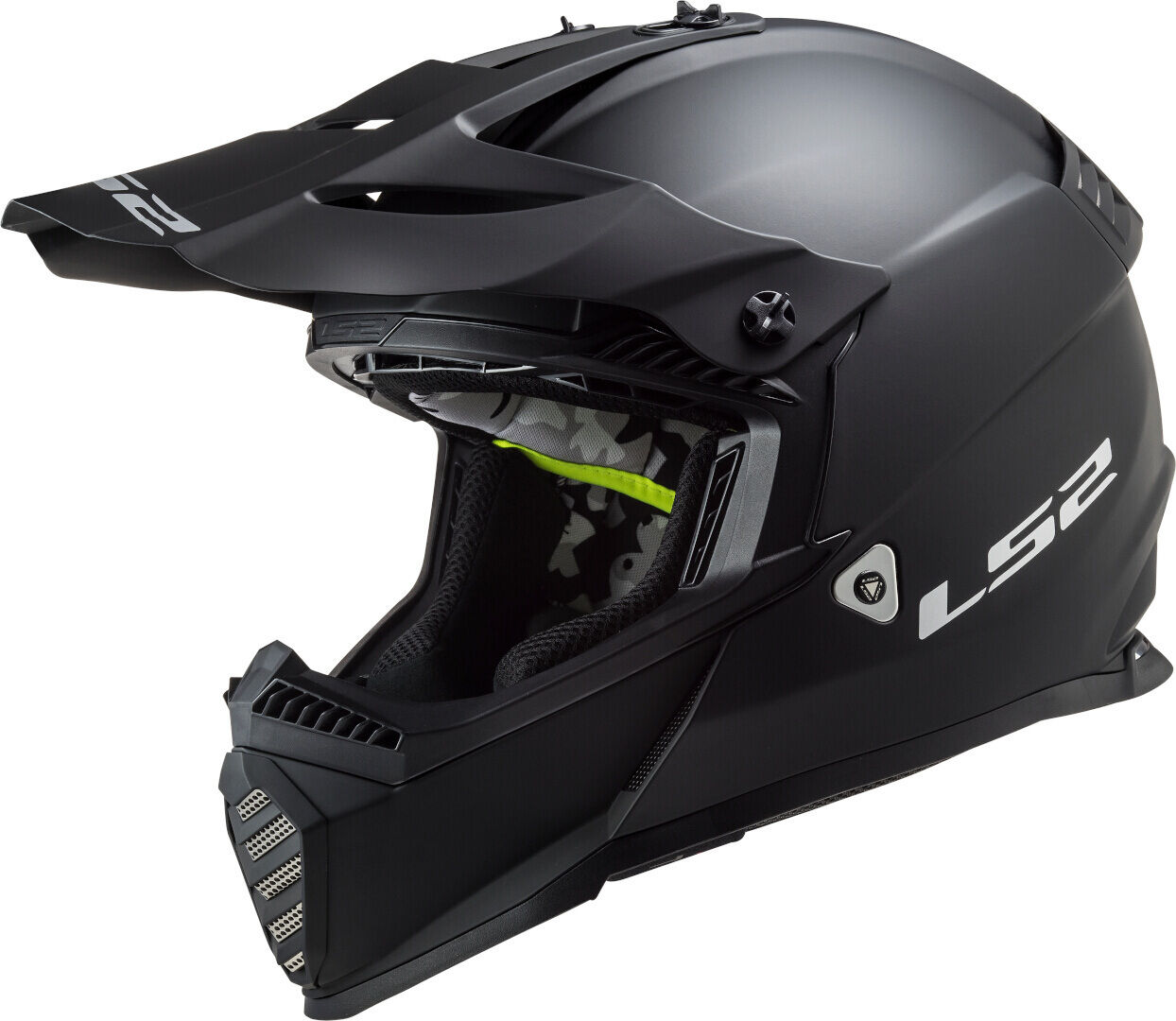 LS2 MX437 Fast Evo Solid Motocross Helm S Schwarz