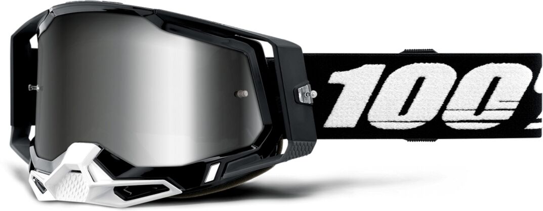 100% Racecraft II Motocross Brille Einheitsgröße Schwarz Weiss