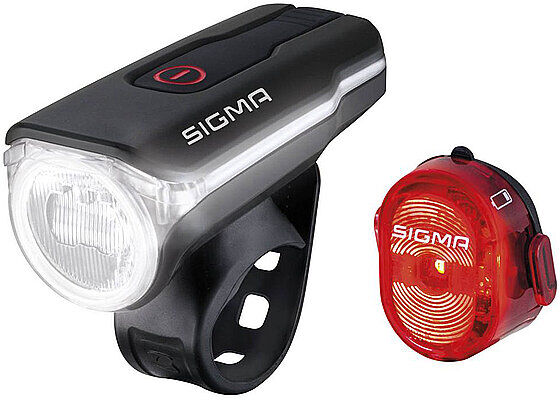 Sigma Fahrrad-Beleuchtungsset Aura 60 USB / Nugget II StVZo schwarz   655324 Auf Lager Unisex EG