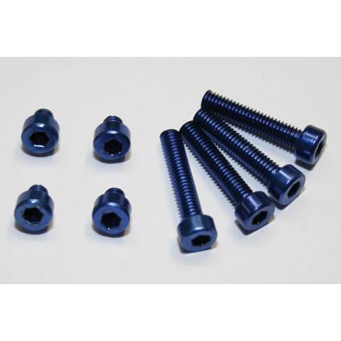 Paaschburg & Wunderlich GmbH Sada hliníkových šroubů M4 modrá eloxovaná