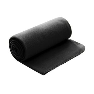 wometo Polar- Fleecedecke 130x160 cm ca. 400g wertiges Gewicht OekoTex mit Anti-Pilling Kettelrand Farbe schwarz