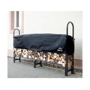 ShelterLogic Stahl Kaminholzregal inkl. Abdeckung   Schwarz   244x25x118 cm