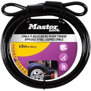 MASTER LOCK Schlaufenkabel gefloch. Stahl 3,0m x ø 10mm Vinylschlauch