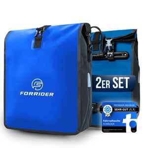 Forrider Fahrradtaschen Set Wasserdicht Für Gepäckträger [2x22l Volumen] Mit - Akzeptabel Blau 2er Set