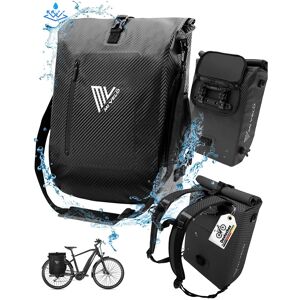 Mivelo - 3 In 1 Fahrradtasche - Rucksack - Schultertasche 100% Wasserdicht, Mit - Wie Neu Carbon 20L