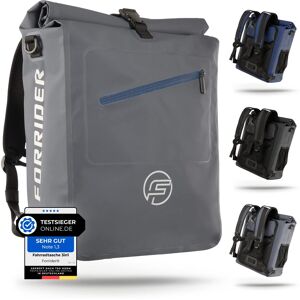 Forrider 3in1 Fahrradtasche Für Gepäckträger Mit Rucksack Wasserdicht 27l I - Wie Neu Grey 32 x 18 x 24 cm