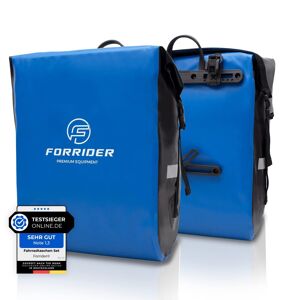 Forrider Fahrradtaschen Für Gepäckträger - 100% Wasserdicht [2 Stück] 50l - Akzeptabel Blau