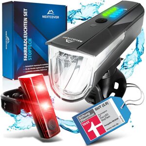 Nextcover Fahrradlichter Set (80 Lux Basic) - Wie Neu Schwarz