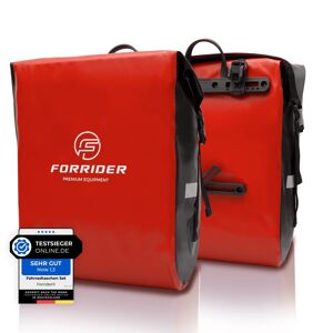 Forrider Fahrradtaschen Für Gepäckträger - 100% Wasserdicht [2 Stück] 50l - Sehr Gut Rot 58 x 30 x 18 cm