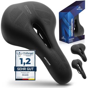 Nextcover® Fahrradsattel Mit Memory-Foam 2.0 Und [Volume-Air] Federung I - Sehr Gut Schwarz Trekking