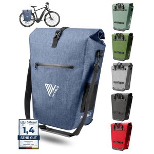 Mivelo 2in1 Fahrradtasche Gepäckträgertasche Wasserdicht 100% Pvc Frei + - Akzeptabel Jeans-blau 25L