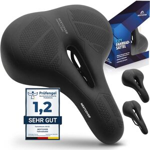 Nextcover® Fahrradsattel Mit Memory-Foam 2.0 Und [Volume-Air] Federung I - Wie Neu Schwarz City