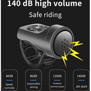 Wssyjai 140db Fahrrad Elektrische Glocke Laut Horn Anti Diebstahl Usb Lade Wasserdichte Lenker Alarm Ring Für Mtb Mountain Road Bike