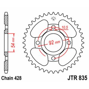 JT SPROCKETS Standard-Stahlkrone 835 - 428 -  -  - unisex