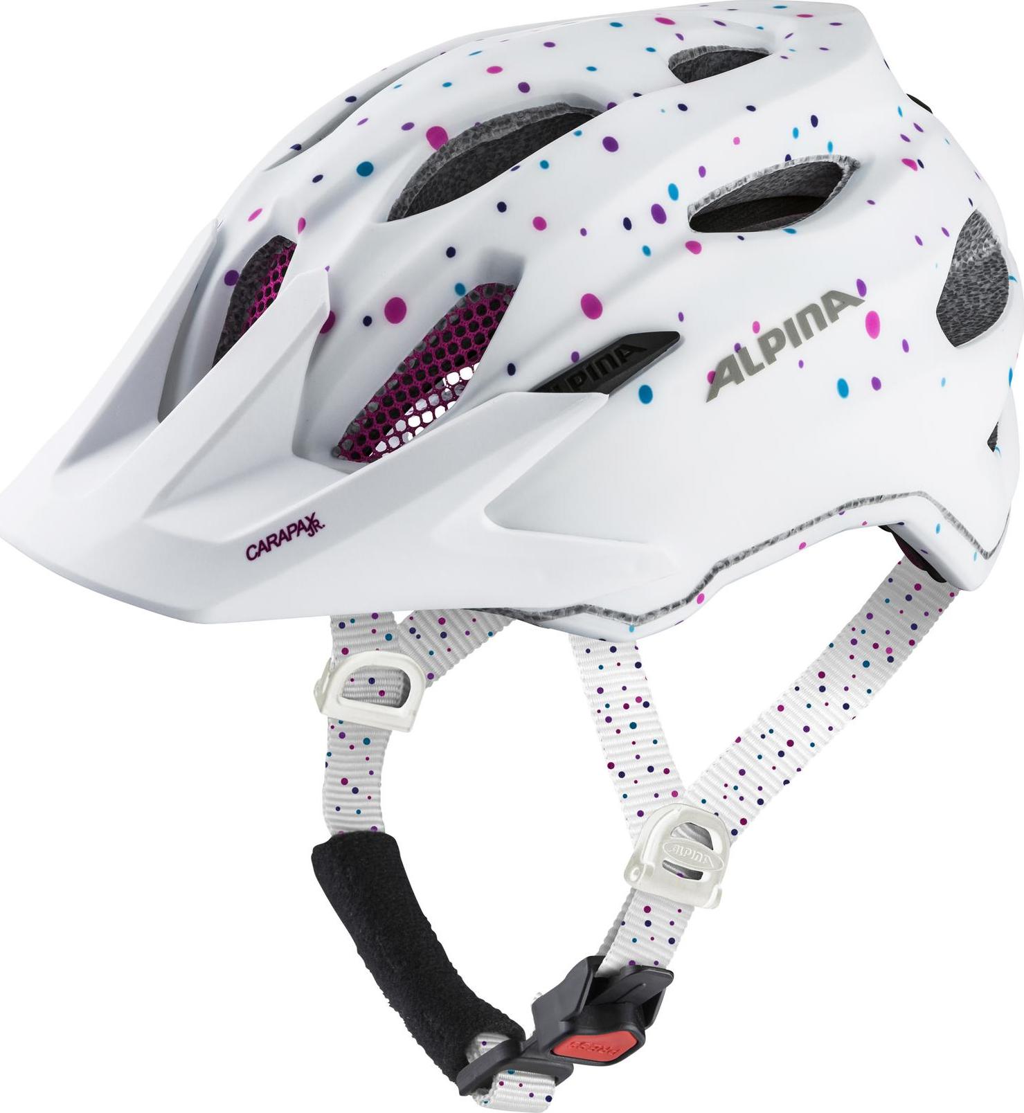 Alpina Carapax JR. white polka dots matt (11) 51-56 cm